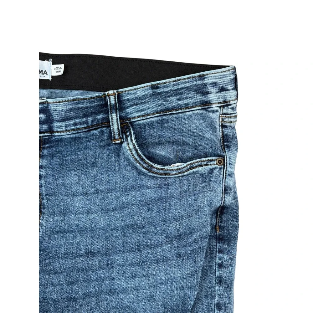 SONOMA Goods For Life Women's 18W‎ Blue Wash Denim Jeans Elastic Waist Ankle